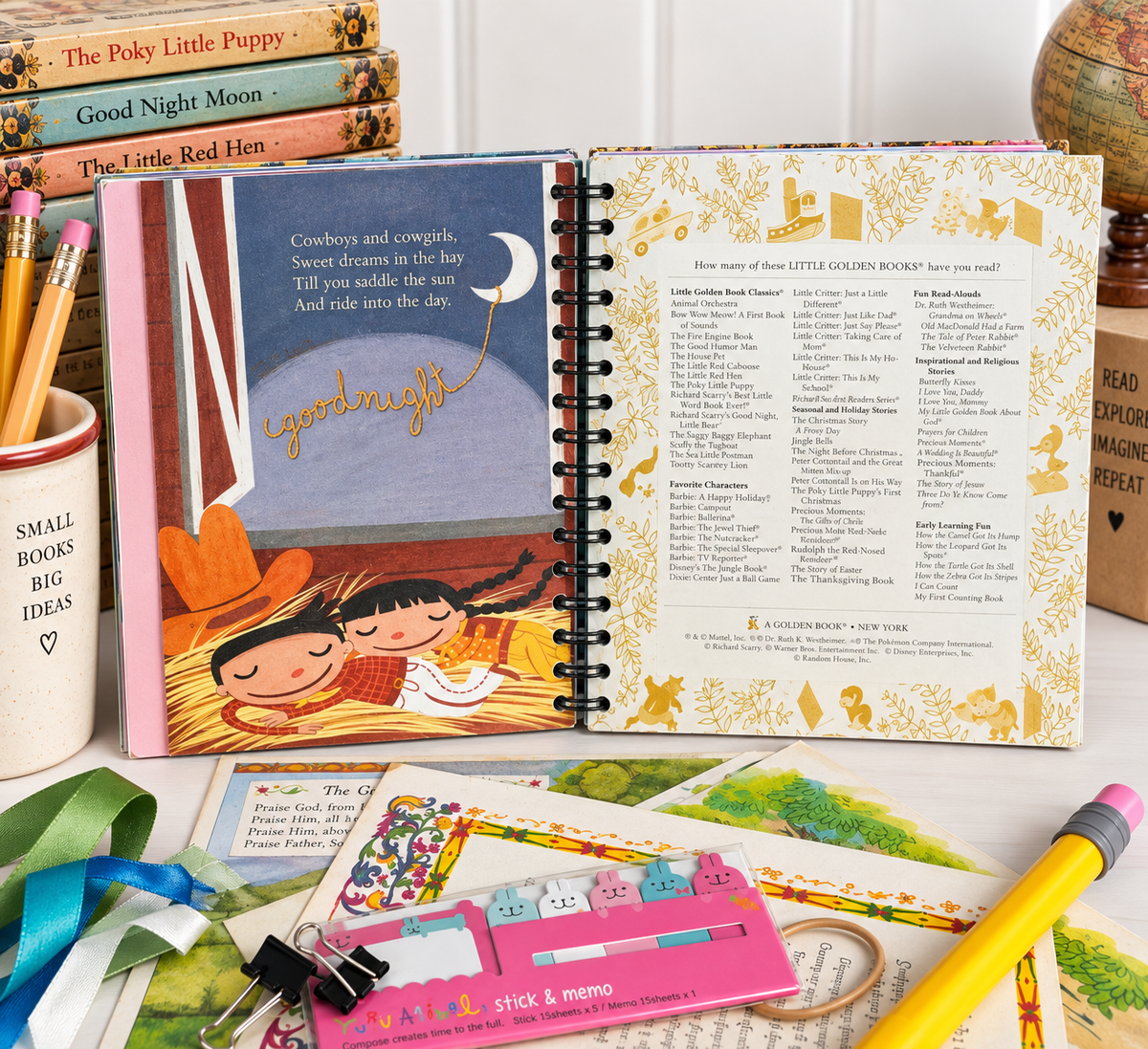 Lasso the Moon Little Golden Book Journal & Planner | Handmade