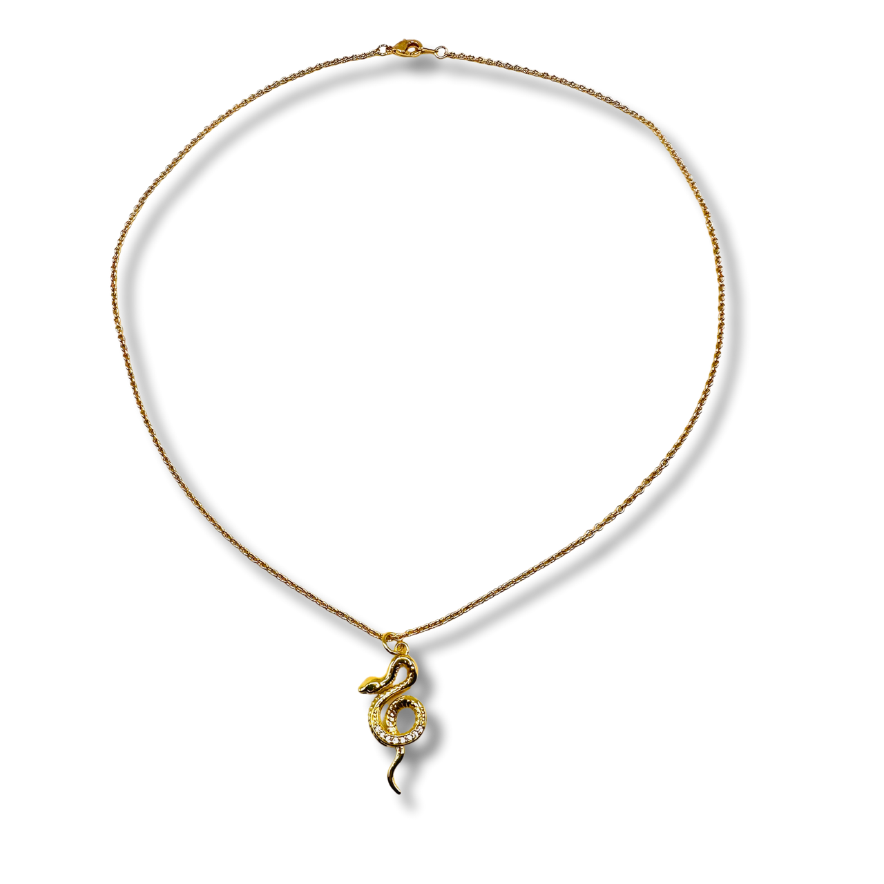 Gilded Serpent 14kt gold plated Snake Necklace
