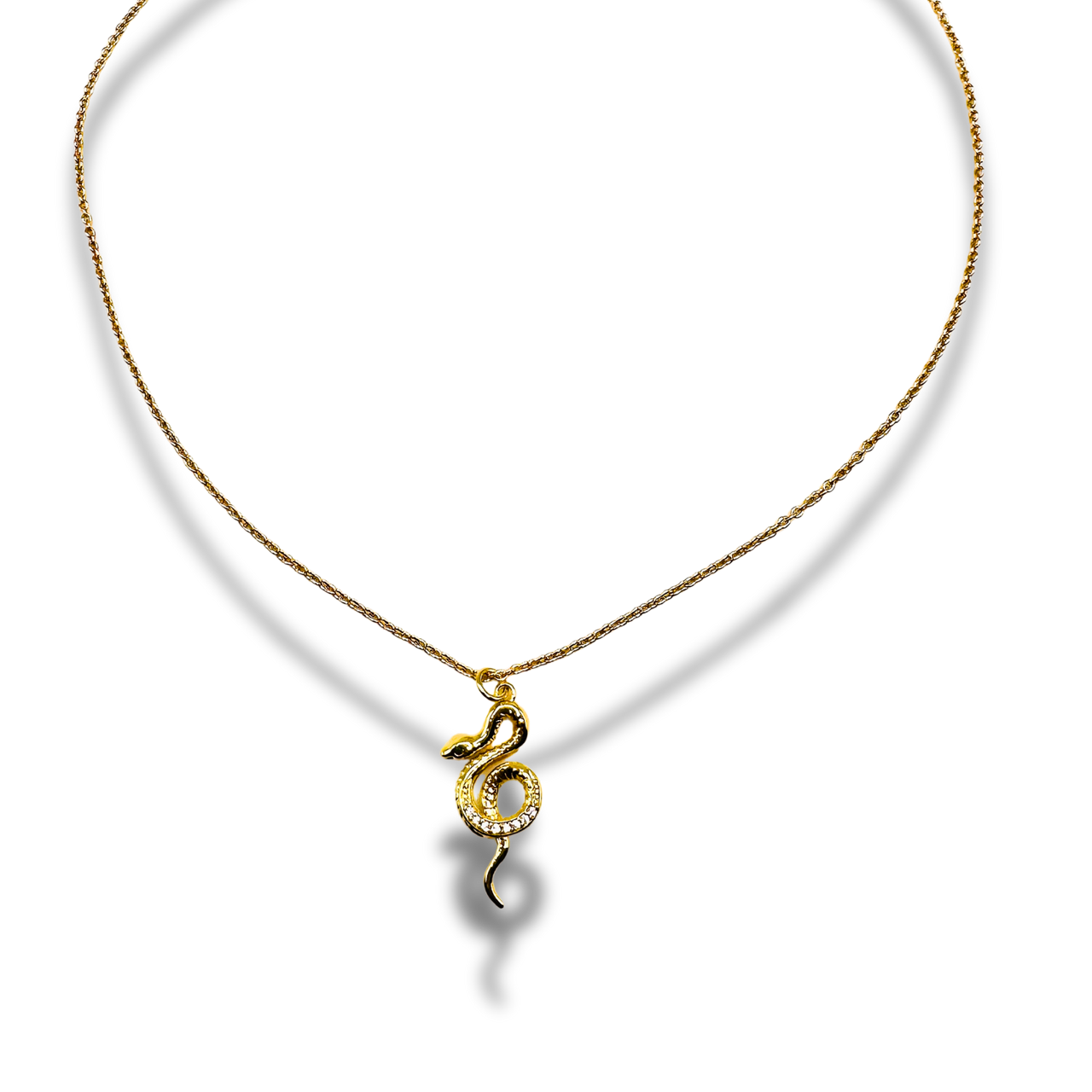 Gilded Serpent 14kt gold plated Snake Necklace