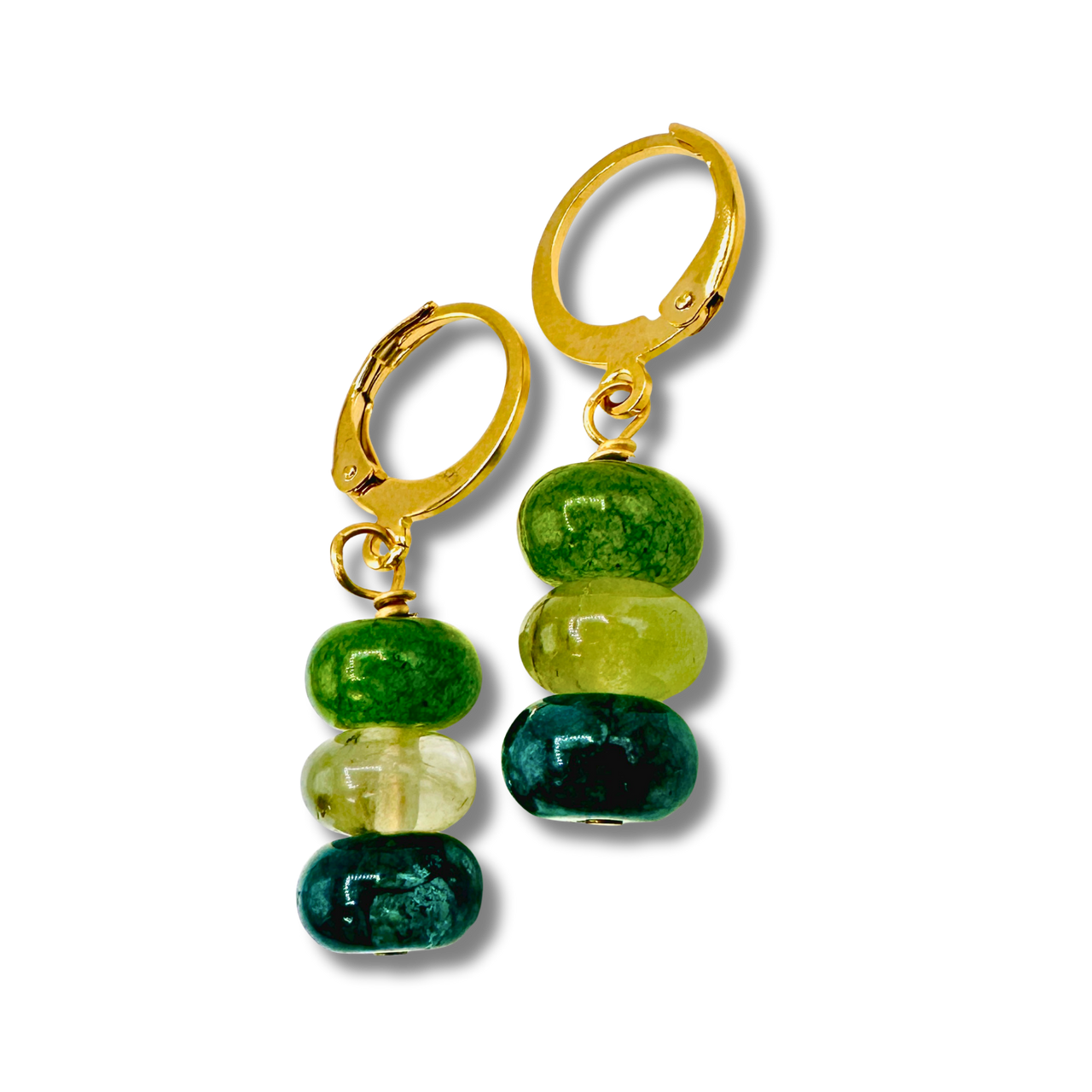 Green Bliss Agate Drop Beaded Drops