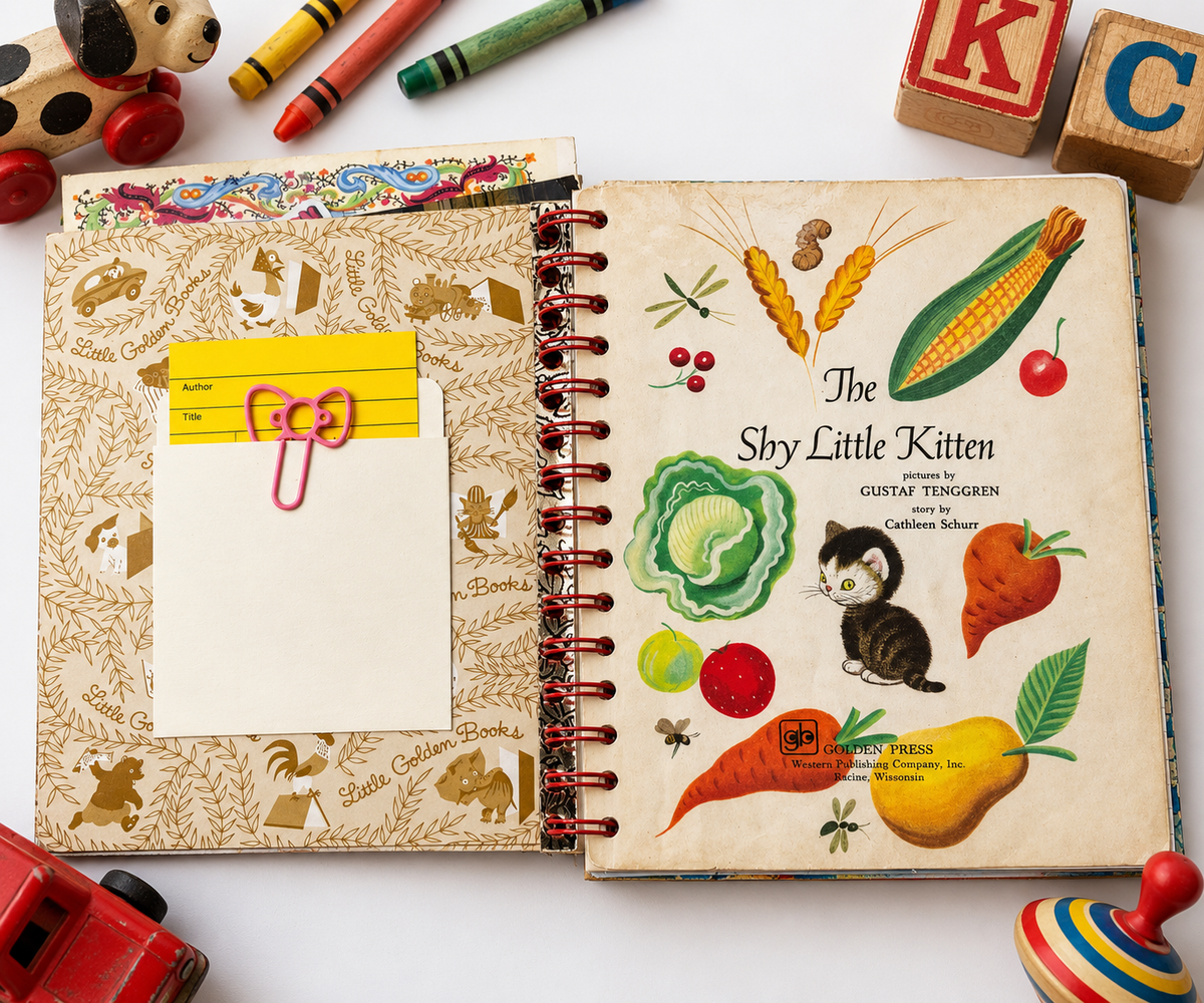 Handmade The Shy Little Kitten Vintage Little Golden Book Journal