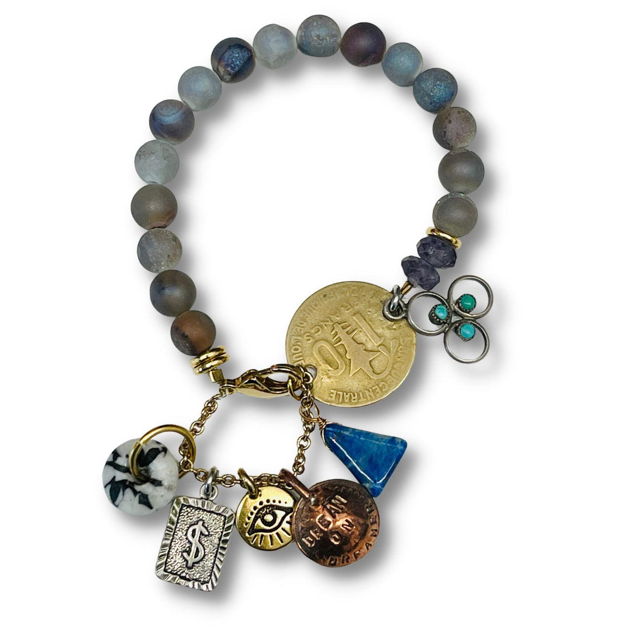 Protection & Wealth Object of Virtu Beaded Charm Bracelet