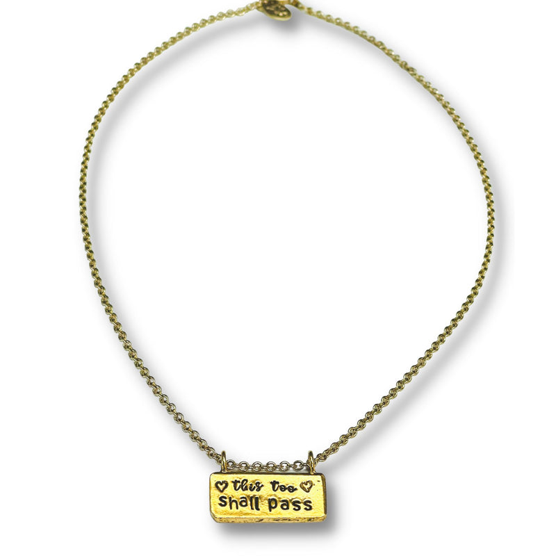 This Too Shall Pass Handstamped Necklace