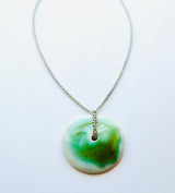 One of a Kind Cermaic Donut Disc Necklace