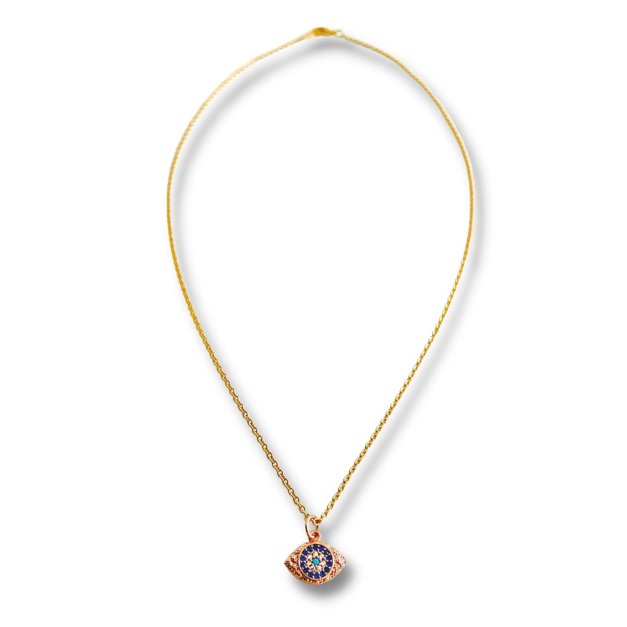 Gem Encrusted Good Luck Evil Eye Necklace