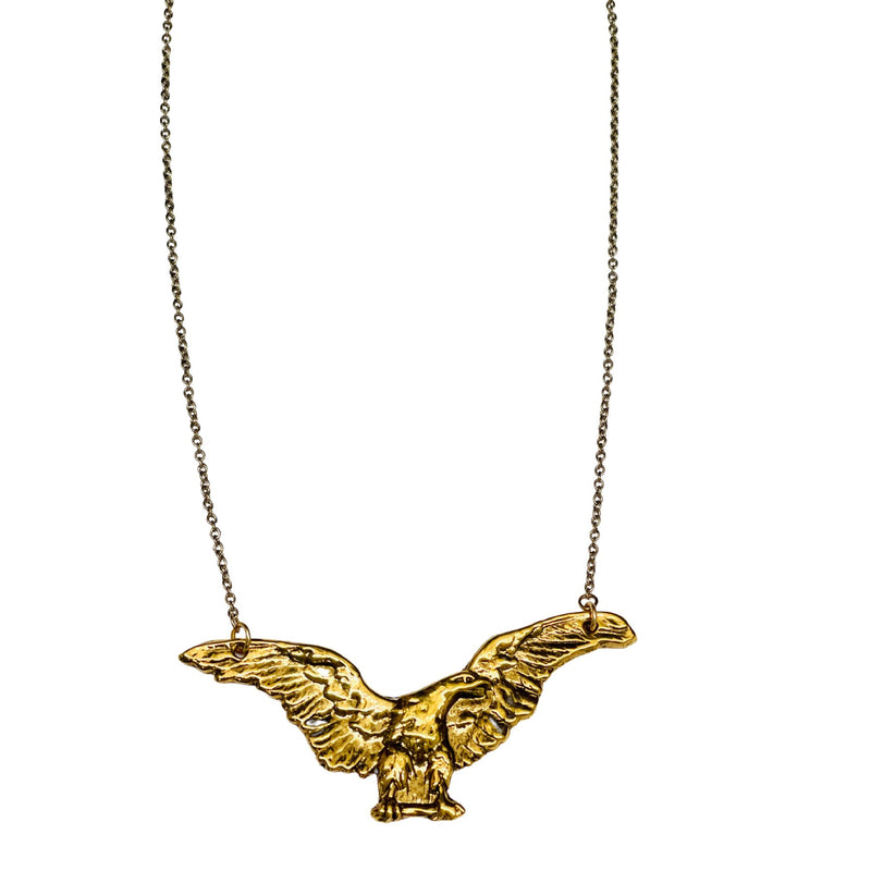 Vintage Gold Eagle Pendant Necklace