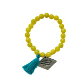 Yellow Jade Life is Better When You Are Laughing Power Bracelet