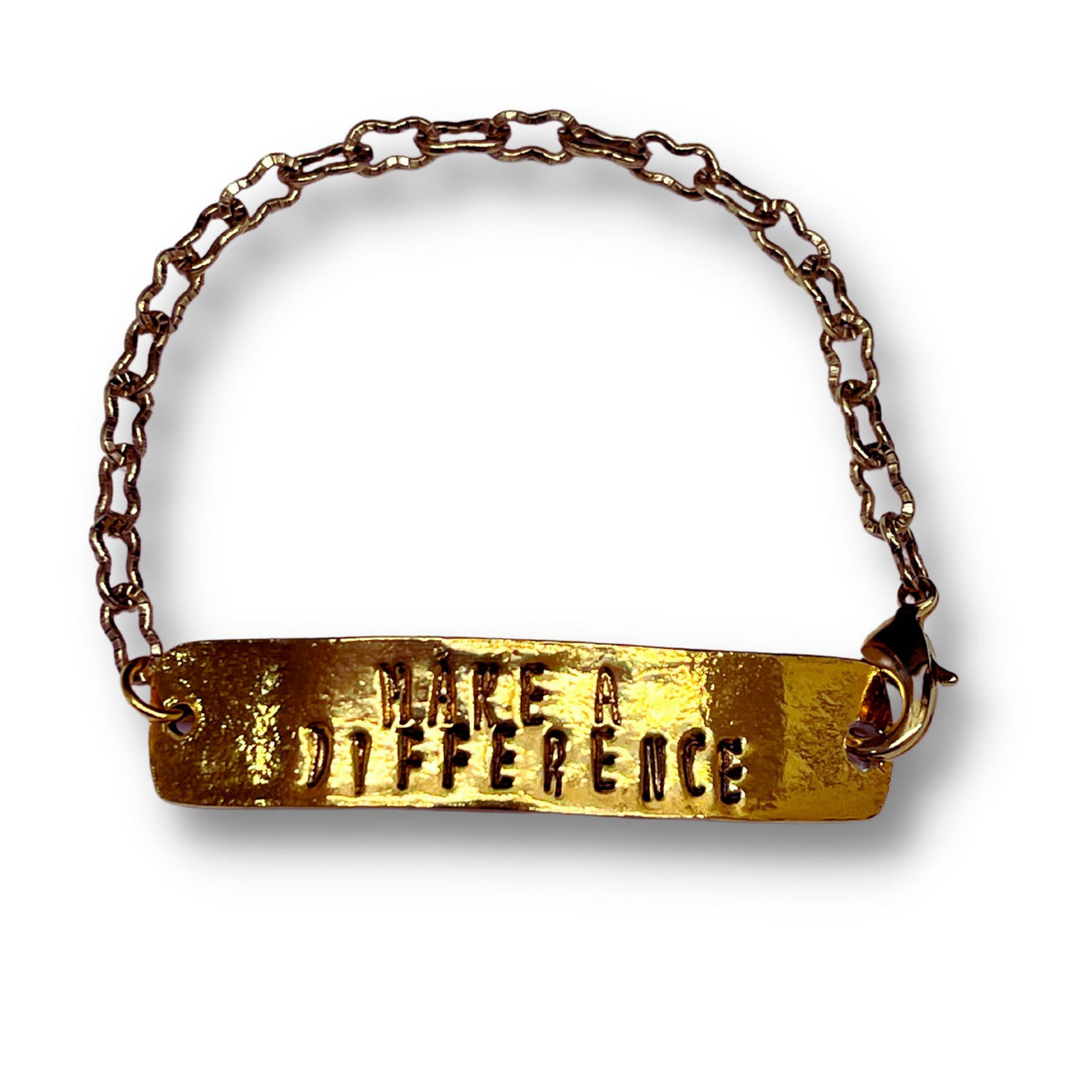 Make a Difference Stamped Chain ID Bracelet