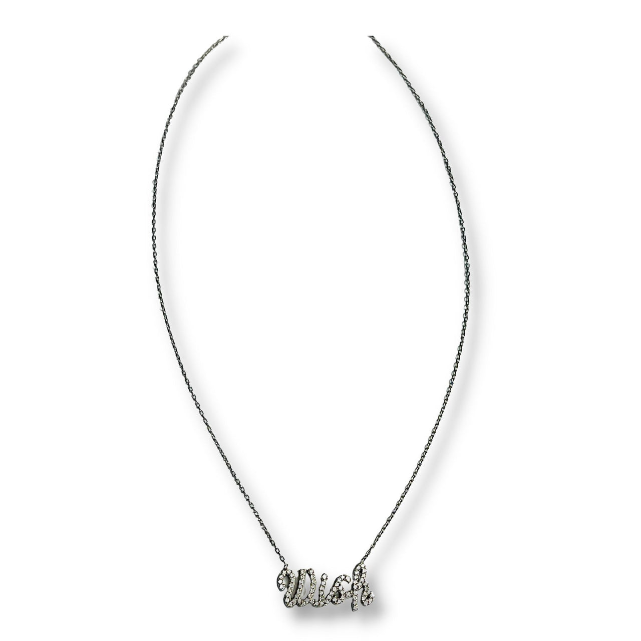 Sterling Silver and Cubic Zirconia Wish Necklace