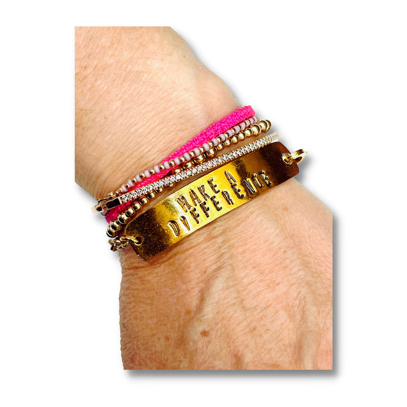 Make a Difference Stamped Chain ID Bracelet
