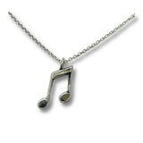 Music Note Necklace Silver Great For Teachers