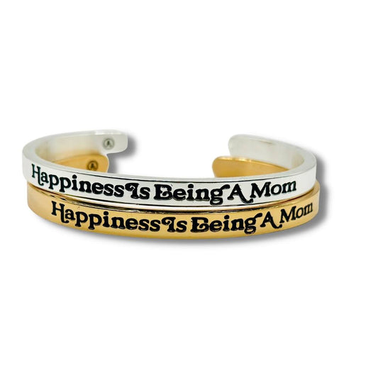 Happiness Is Being a Mom Cuff Bracelet