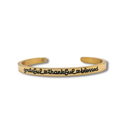 Gold grateful thankful blessed bracelet