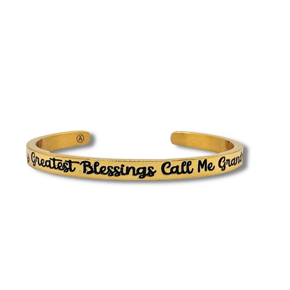 My Greatest Blessings Call Me Grandma Cuff Bracelet