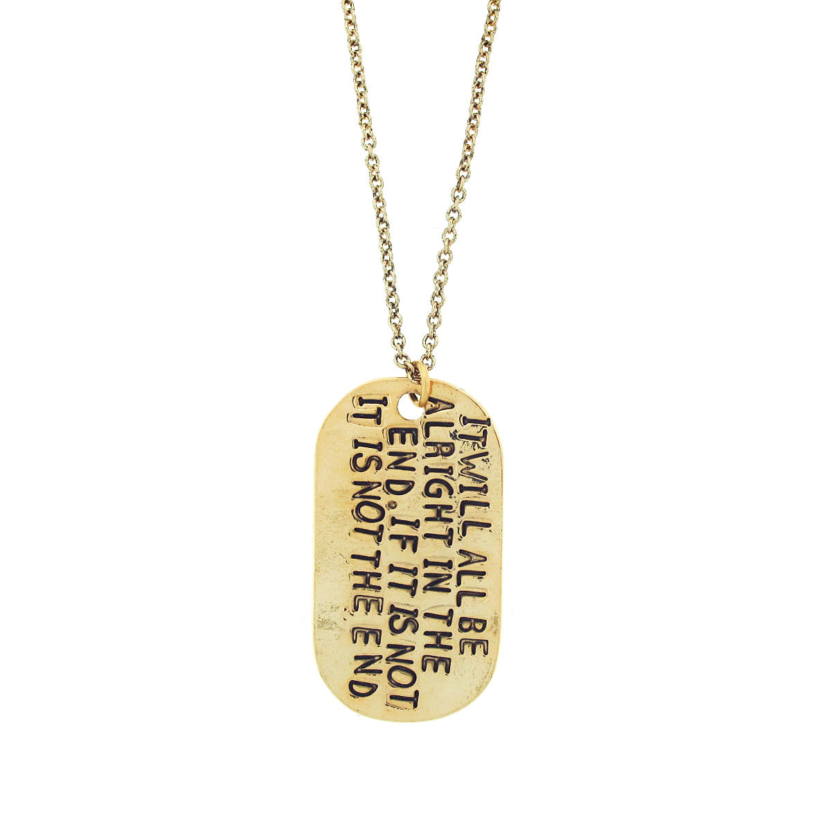 hand stamped inspirational dog tag