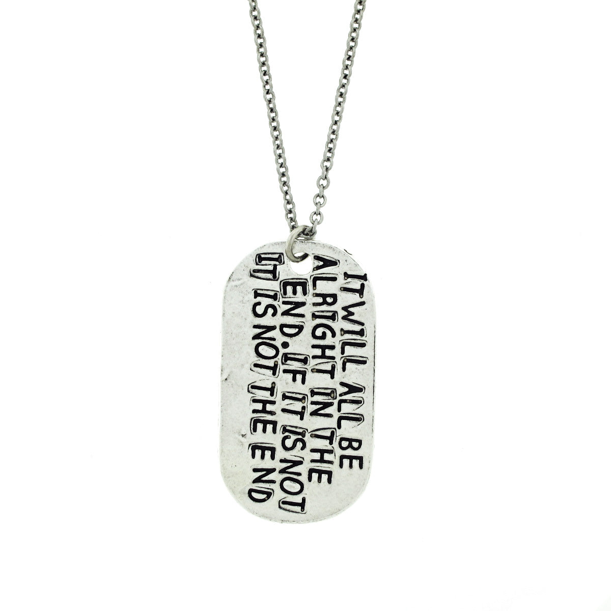 hand stamped inspirational dog tag