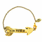 Aim High Arrow Hand Stamped Chain Bracelet