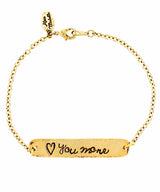Love U 2 The Moon Double-Sided Hand Stamped Chain Bracelet