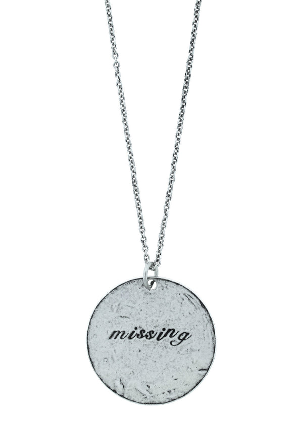 Missing You Alphabet Stamped Coin Necklace