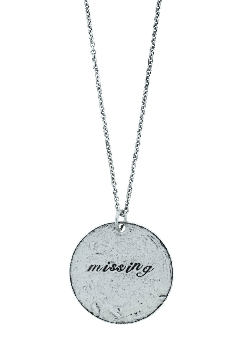 Missing You Alphabet Stamped Coin Necklace