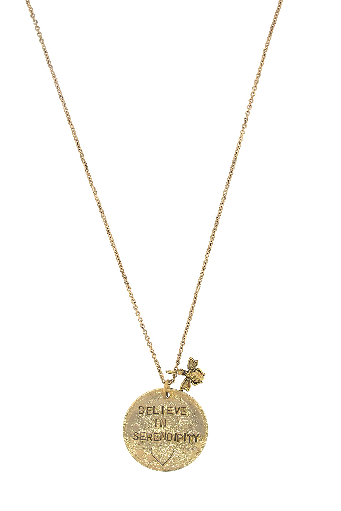 Believe In Serendipity Hand Stamped Charm Necklace