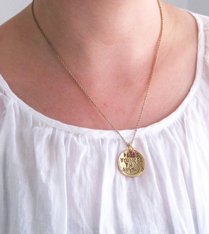 I Love You More Than Anything Hand Stamped Necklace