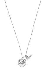 Find a Way silver necklace with bird
