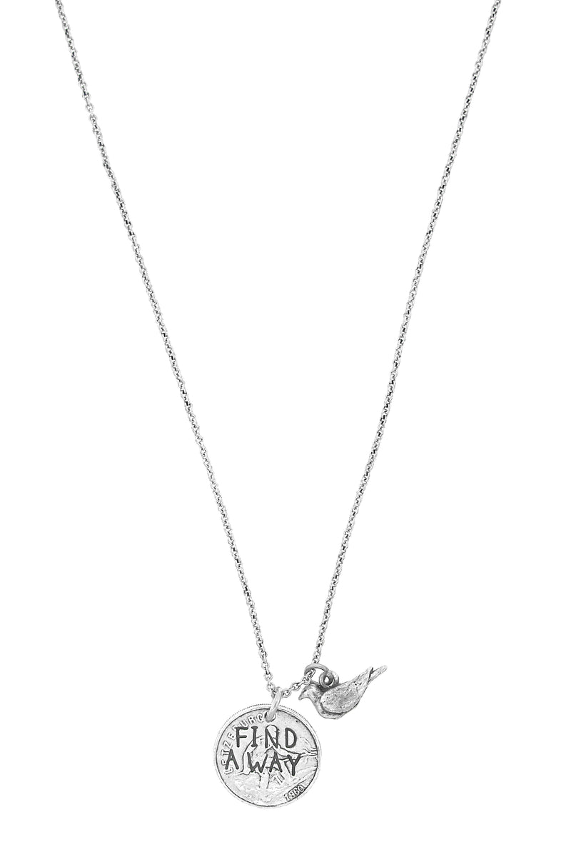 Find a Way silver necklace with bird