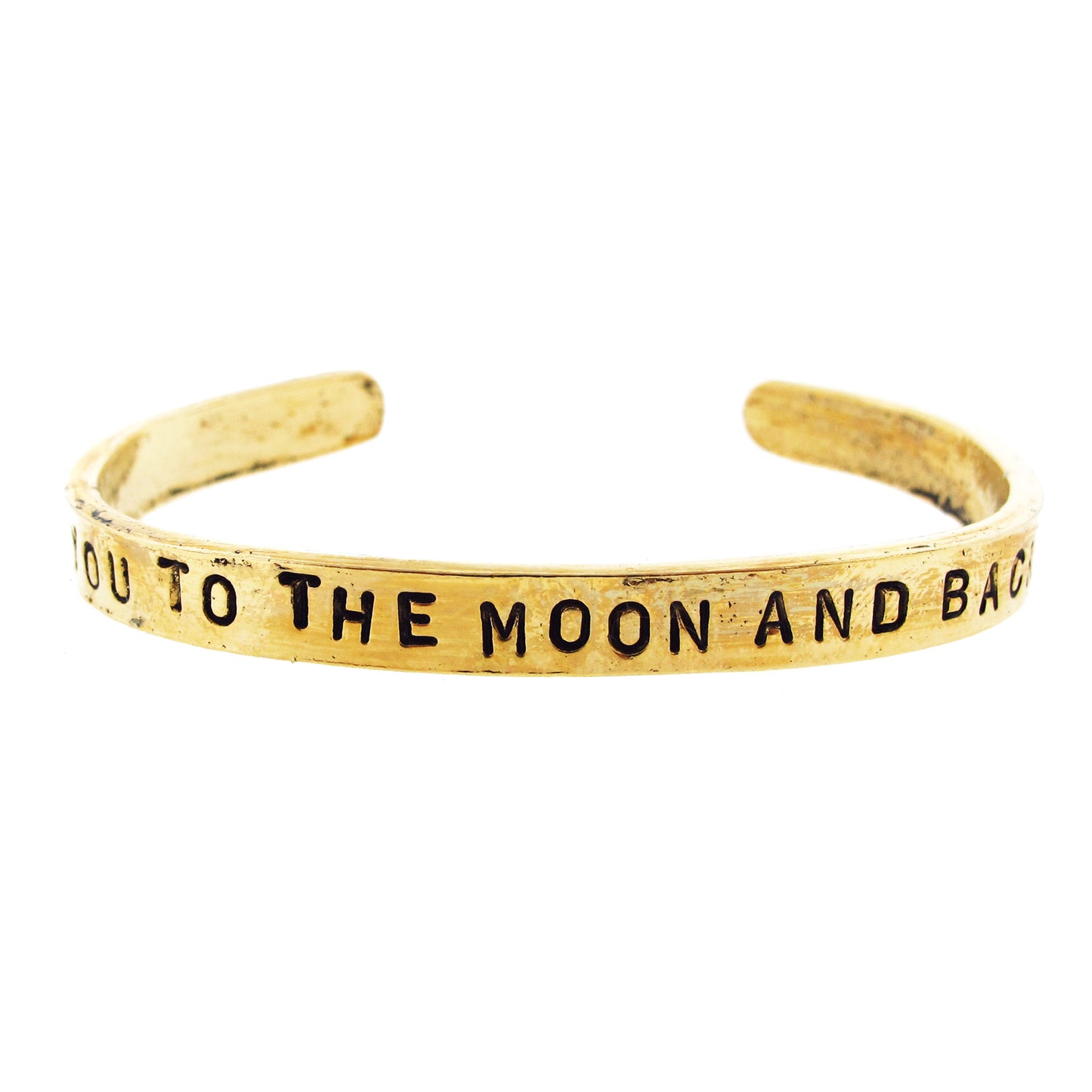 Love You to the Moon and Back Hand Stamped Cuff Bracelet