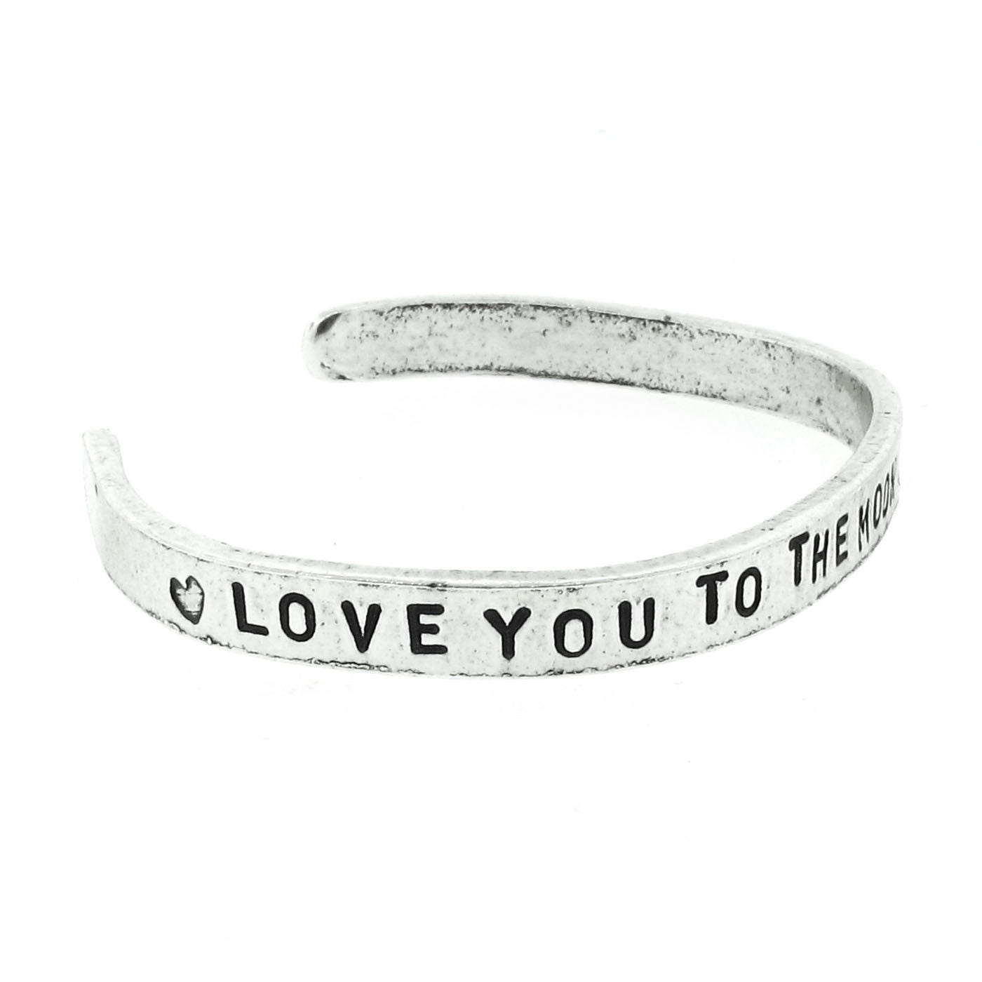 Love You to the Moon and Back Hand Stamped Cuff Bracelet