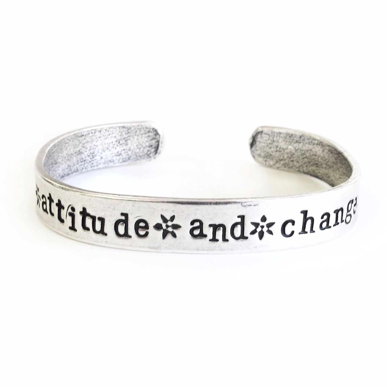 Change Your Attitude And Change Your Life Hand Stamped Cuff Bracelet