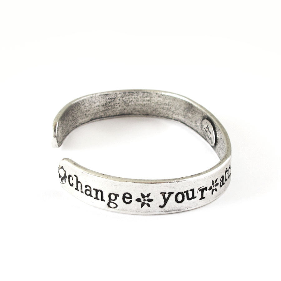 Change Your Attitude And Change Your Life Hand Stamped Cuff Bracelet