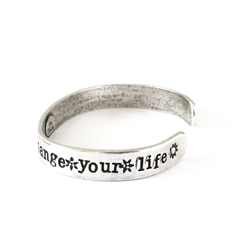 Change Your Attitude And Change Your Life Hand Stamped Cuff Bracelet