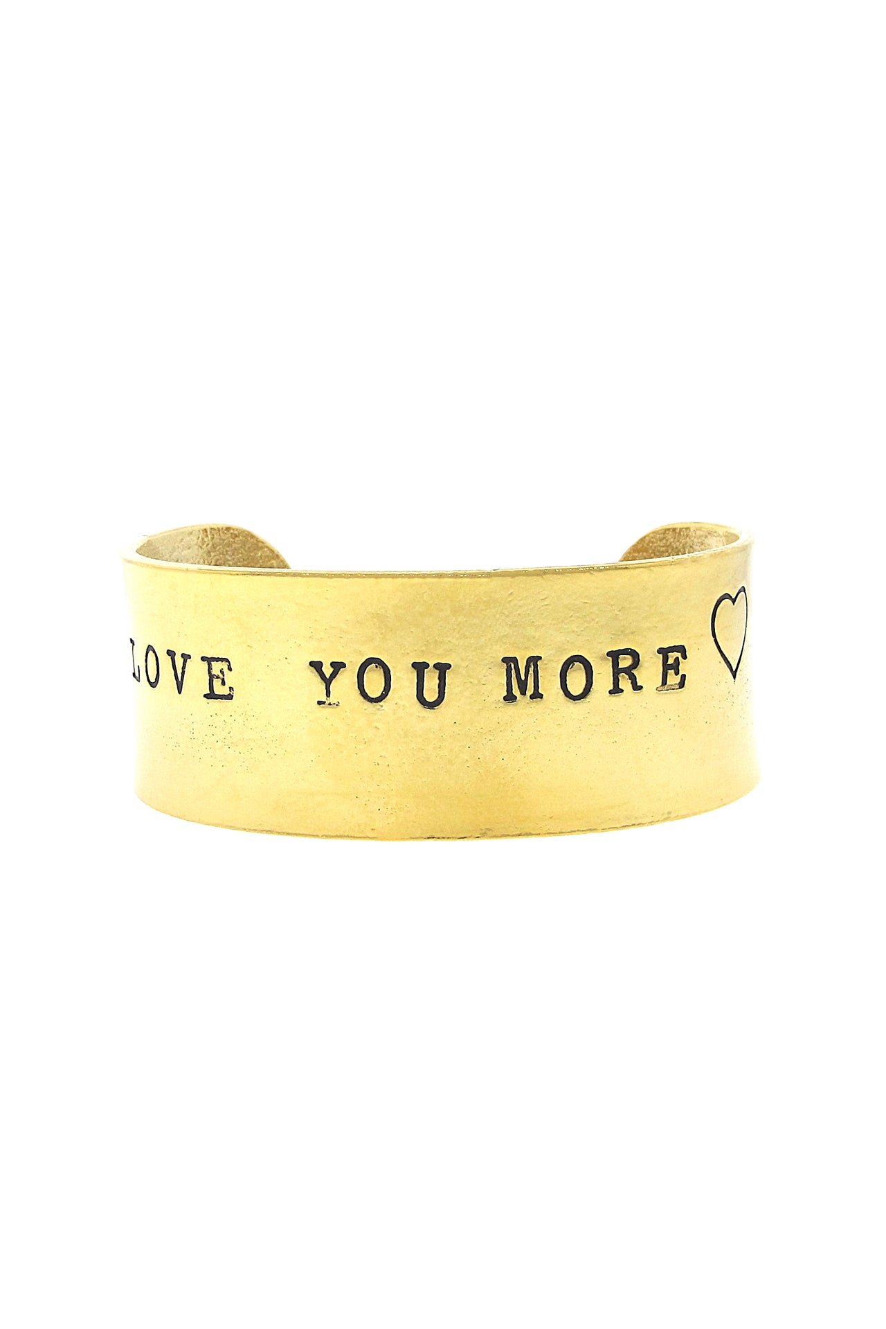 Love You More Hand Stamped Gold Cuff Bracelet