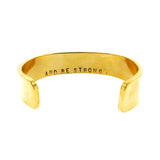 Let Go/And Be Strong Double-Sided Hand Stamped Gold Cuff