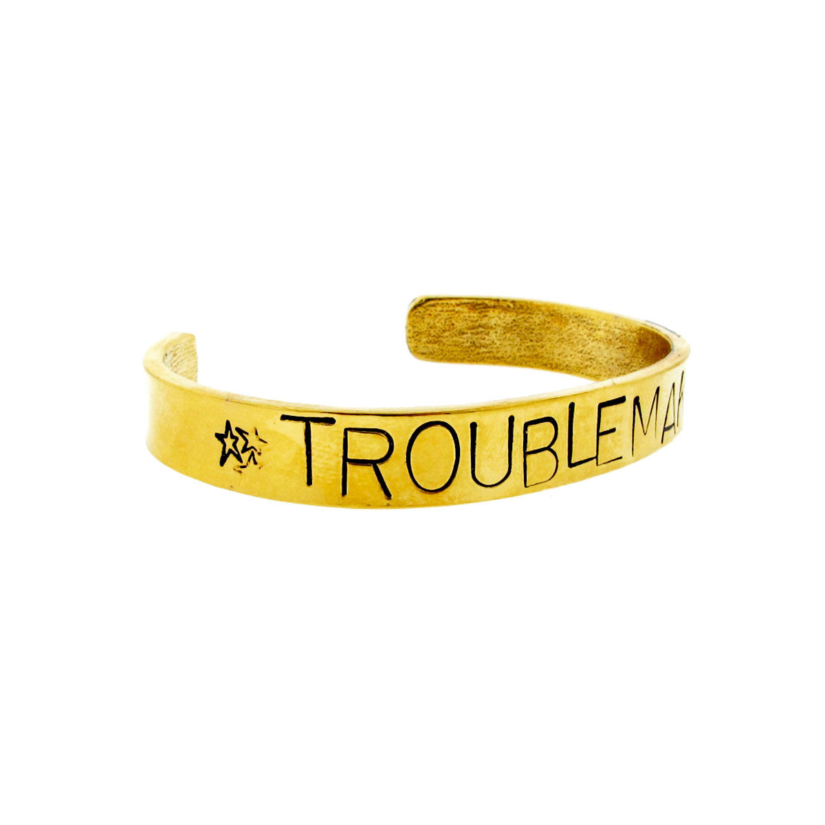 Troublemaker Hand Stamped Cuff