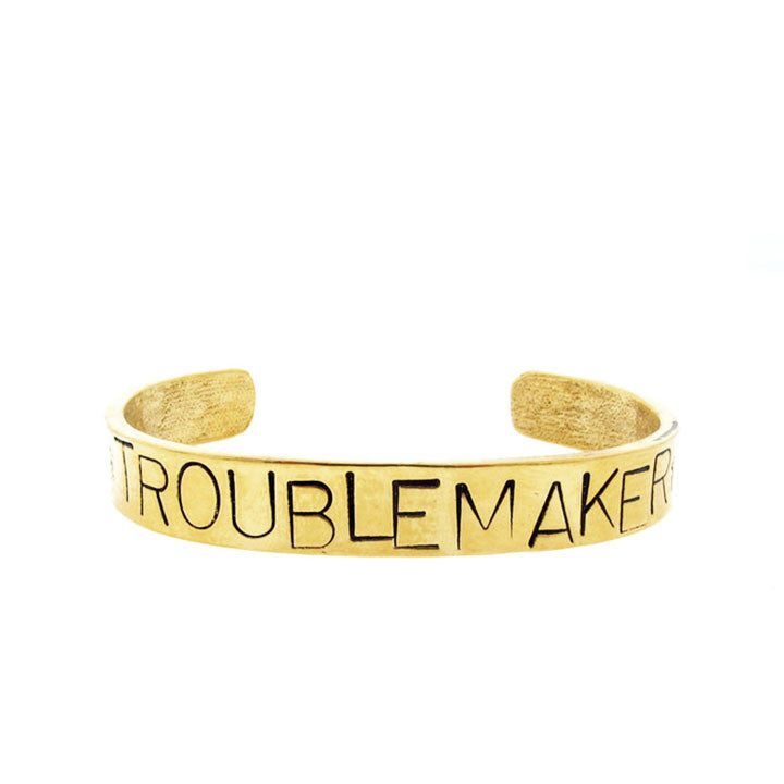 Troublemaker Hand Stamped Cuff