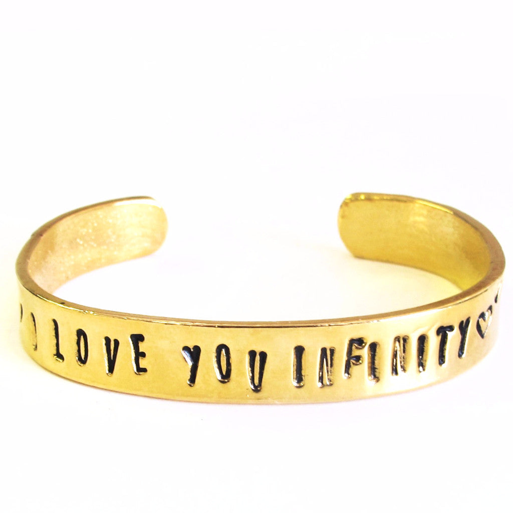 I Love You Infinity Hand Stamped Cuff