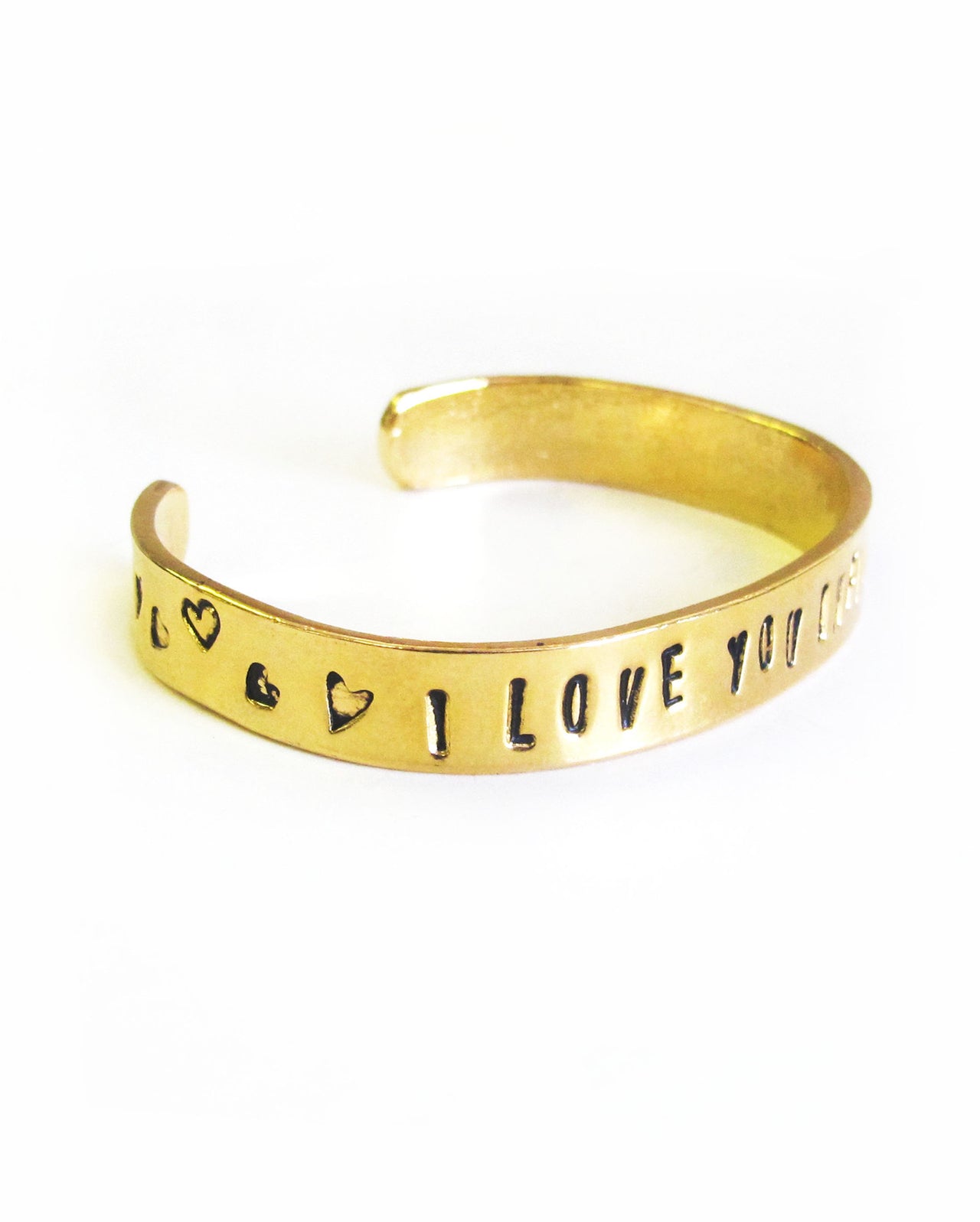 I Love You Infinity Hand Stamped Cuff