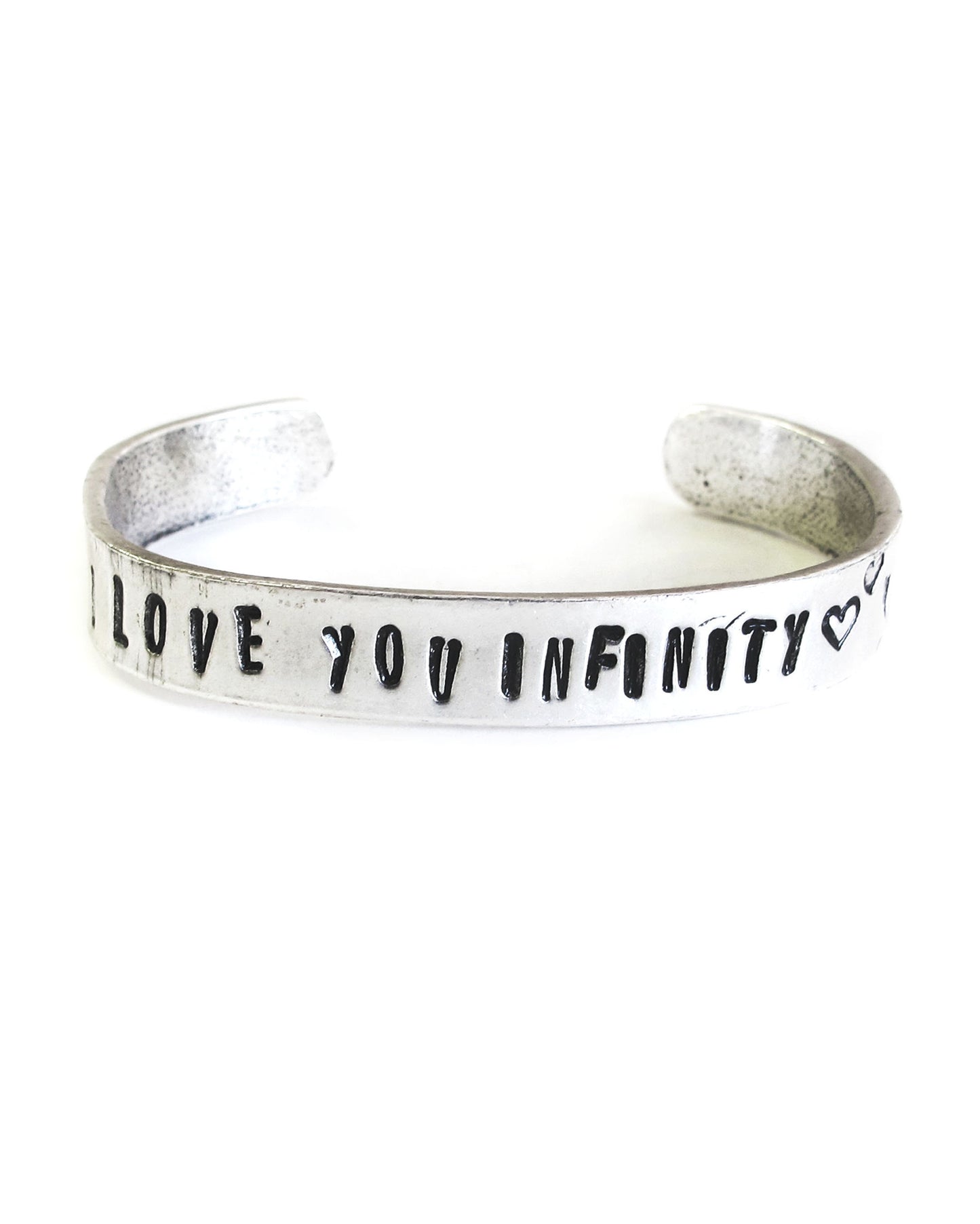 I Love You Infinity Hand Stamped Cuff