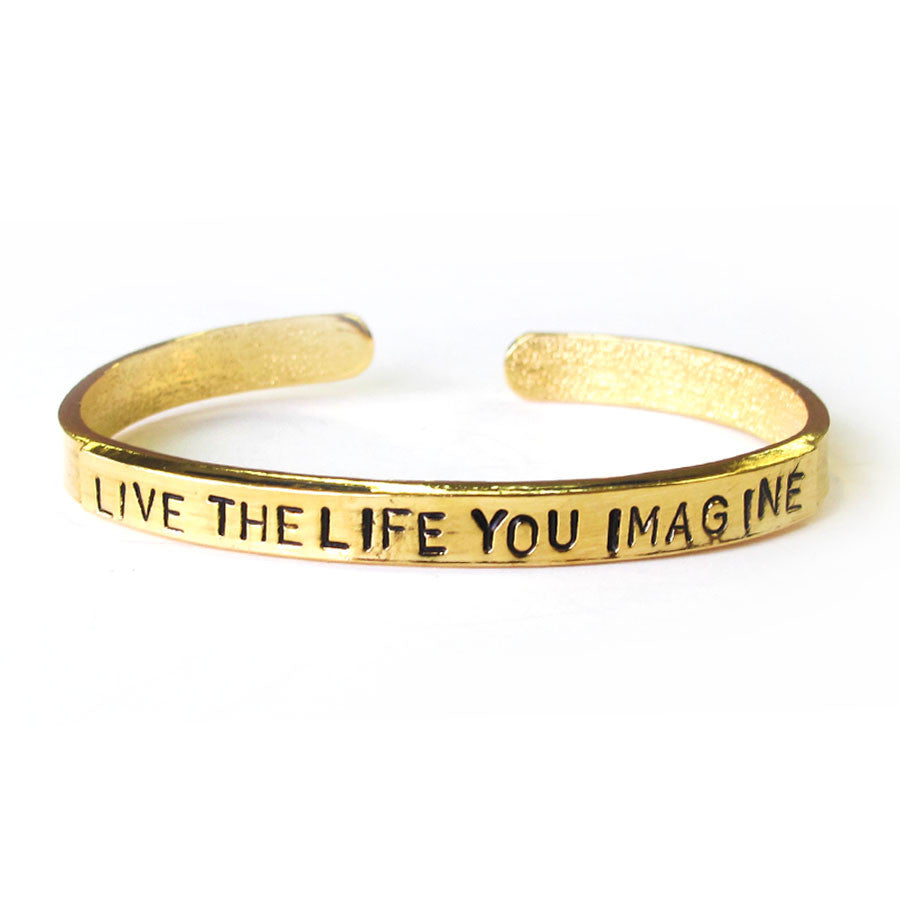Live The Life You Imagine Hand Stamped Cuff Bracelet – Alisa Michelle