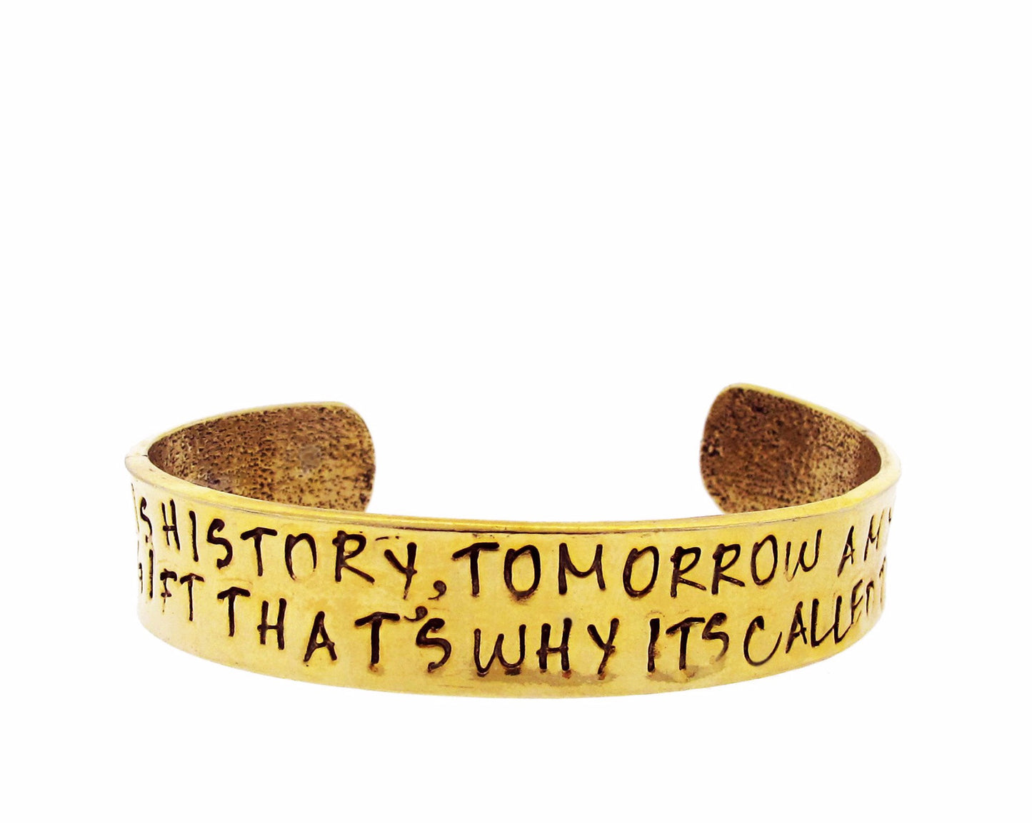 Yesterday is History Hand Stamped Cuff Bracelet