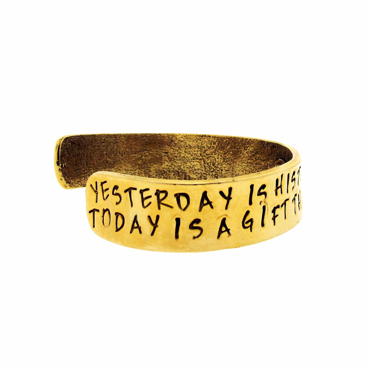 Yesterday is History Hand Stamped Cuff Bracelet