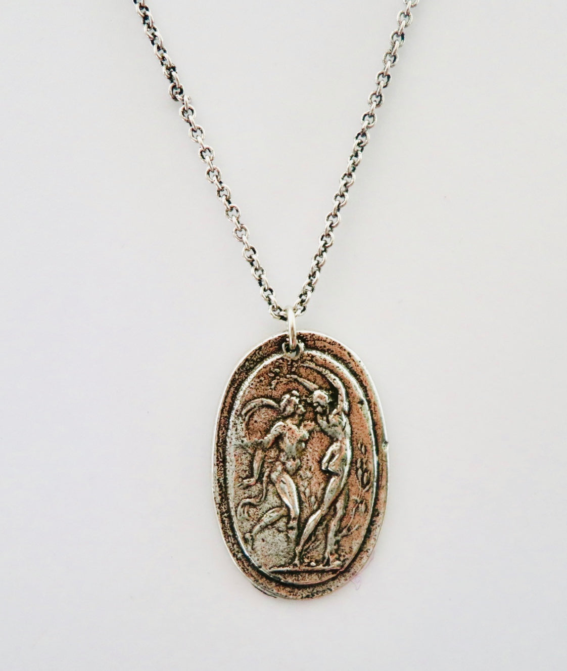 Dancing Nymphs Cameo Silver Necklace