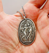 Dancing Nymphs Cameo Silver Necklace