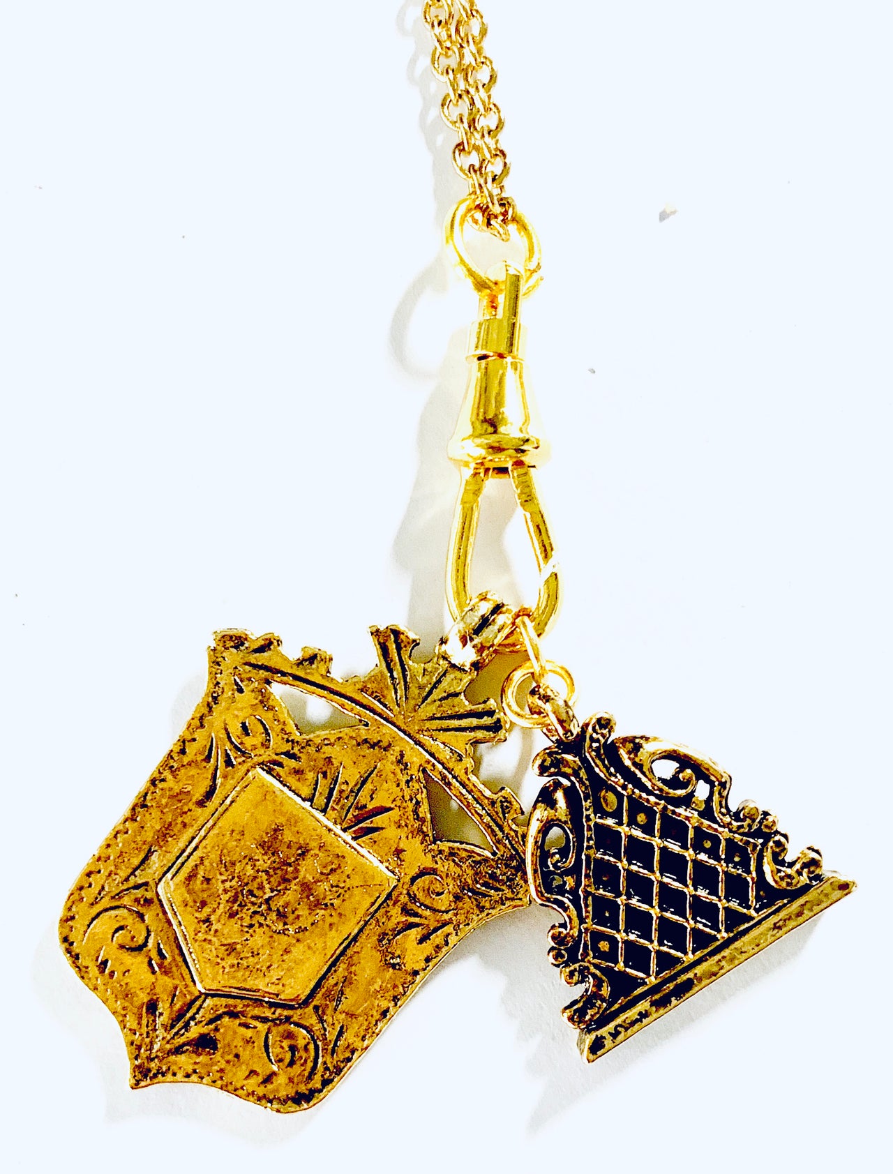 Detailed British Watch Fob and Medal Necklace