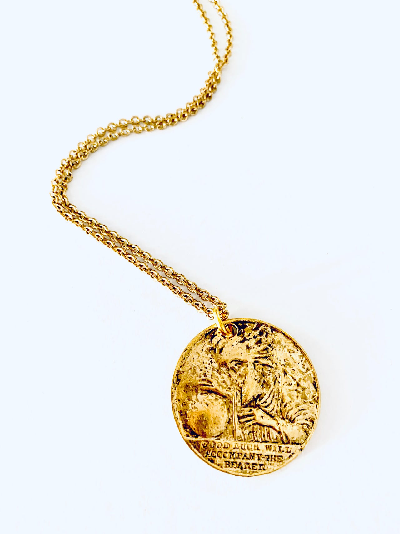 Vintage Good Luck Token Necklace