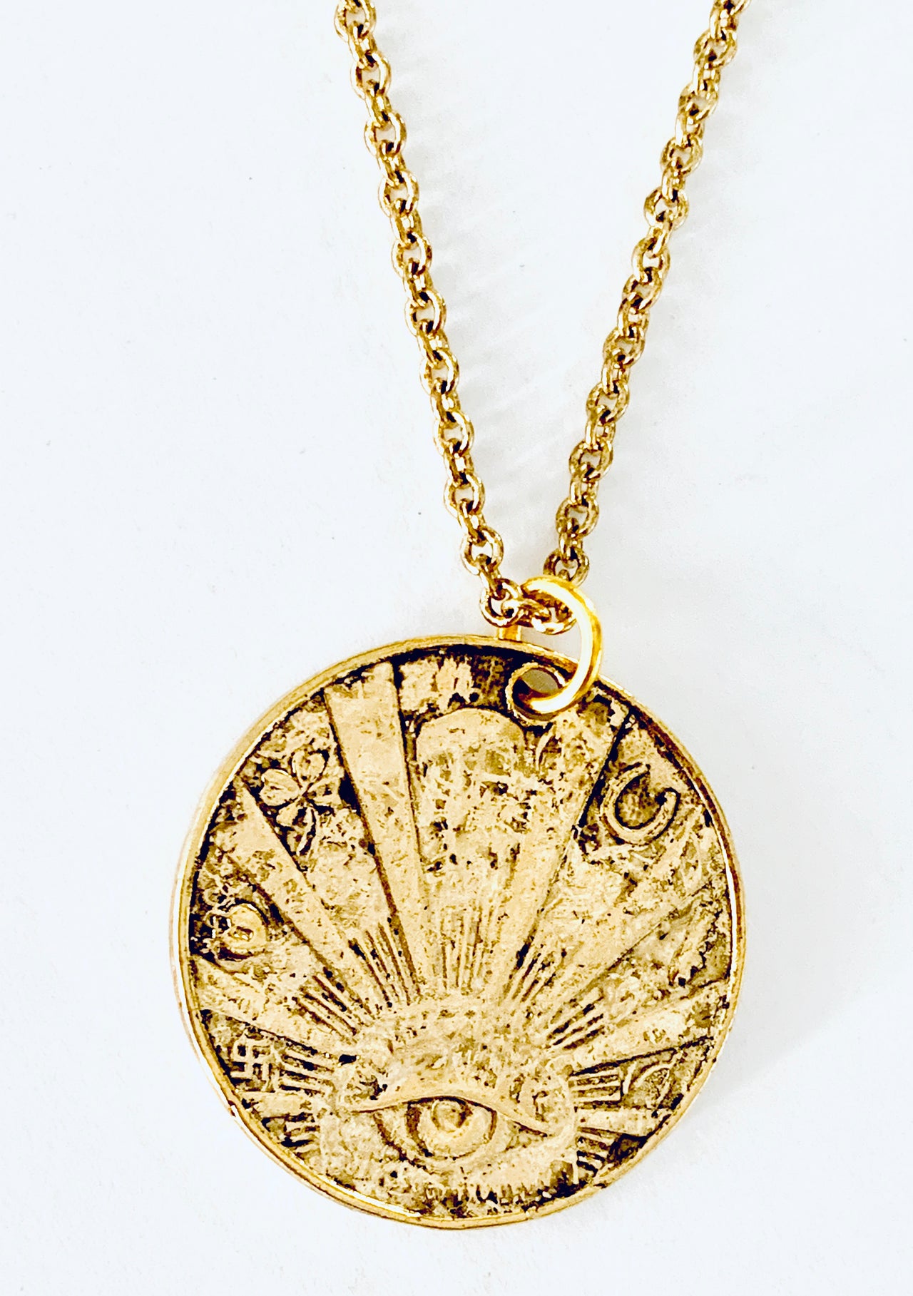 Vintage Good Luck Token Necklace