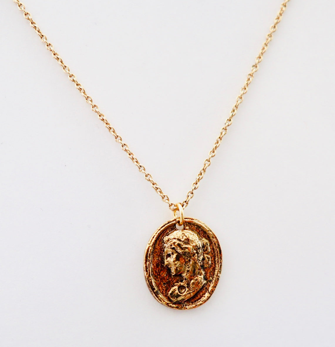 Greek Beauty Cameo Gold Necklace