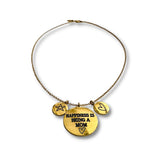 Happiness Is Being a Mom Engraved Family Keepsake Disc Necklace